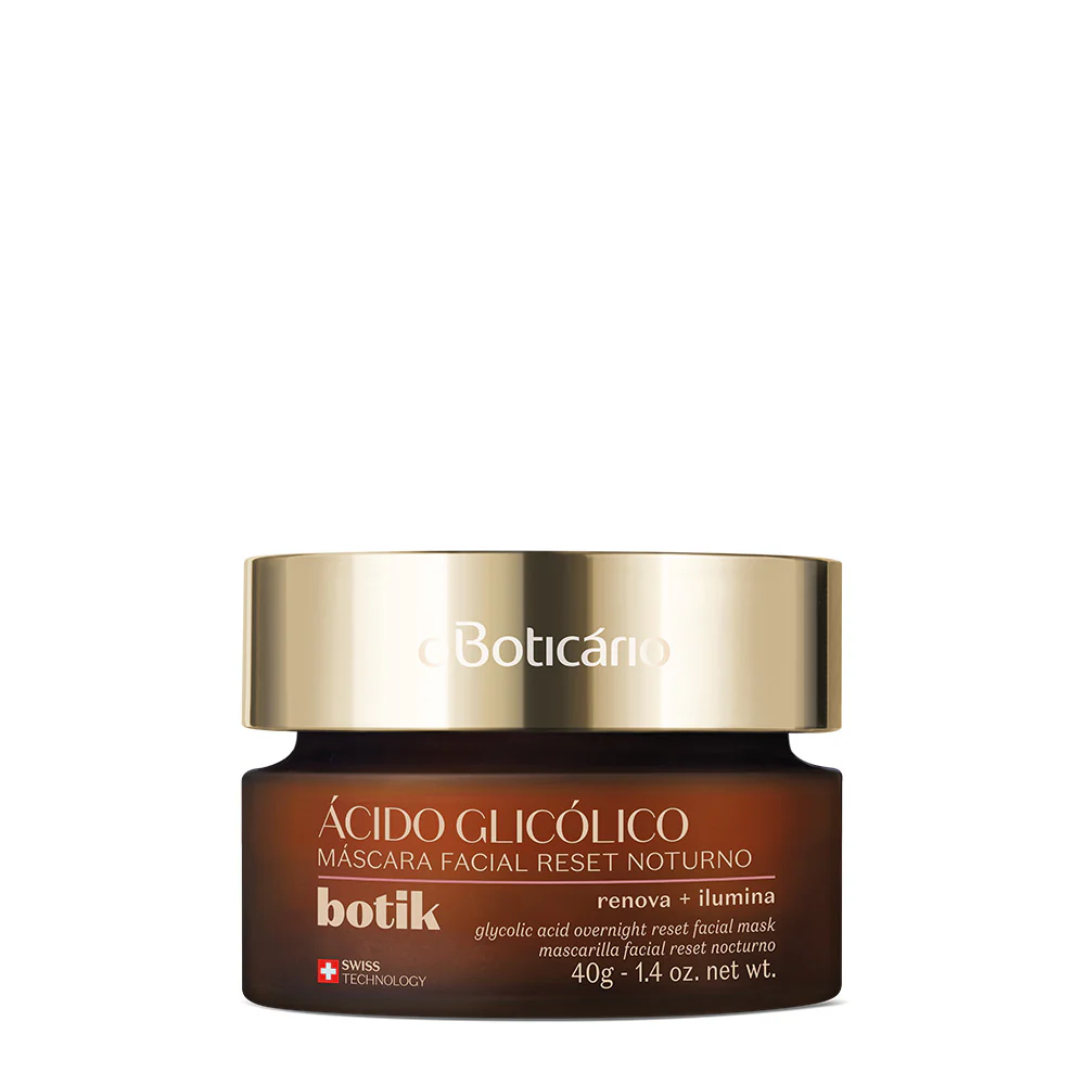 Máscara Facial Reset Noturno Ácido Glicólico Botik, 40g - O Boticário - Skin Experts Pamplona